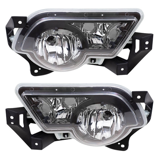 Brock Replacement Driver and Passenger Set Fog Lights Compatible with 2002-2006 Avalanche Pickup Truck with Body Cladding 15040361 15040362