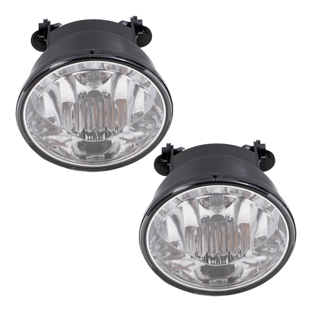 Brock Replacement Driver and Passenger Set Round Fog Lights Compatible with 2000-2006 Tahoe Suburban Z71 16530218