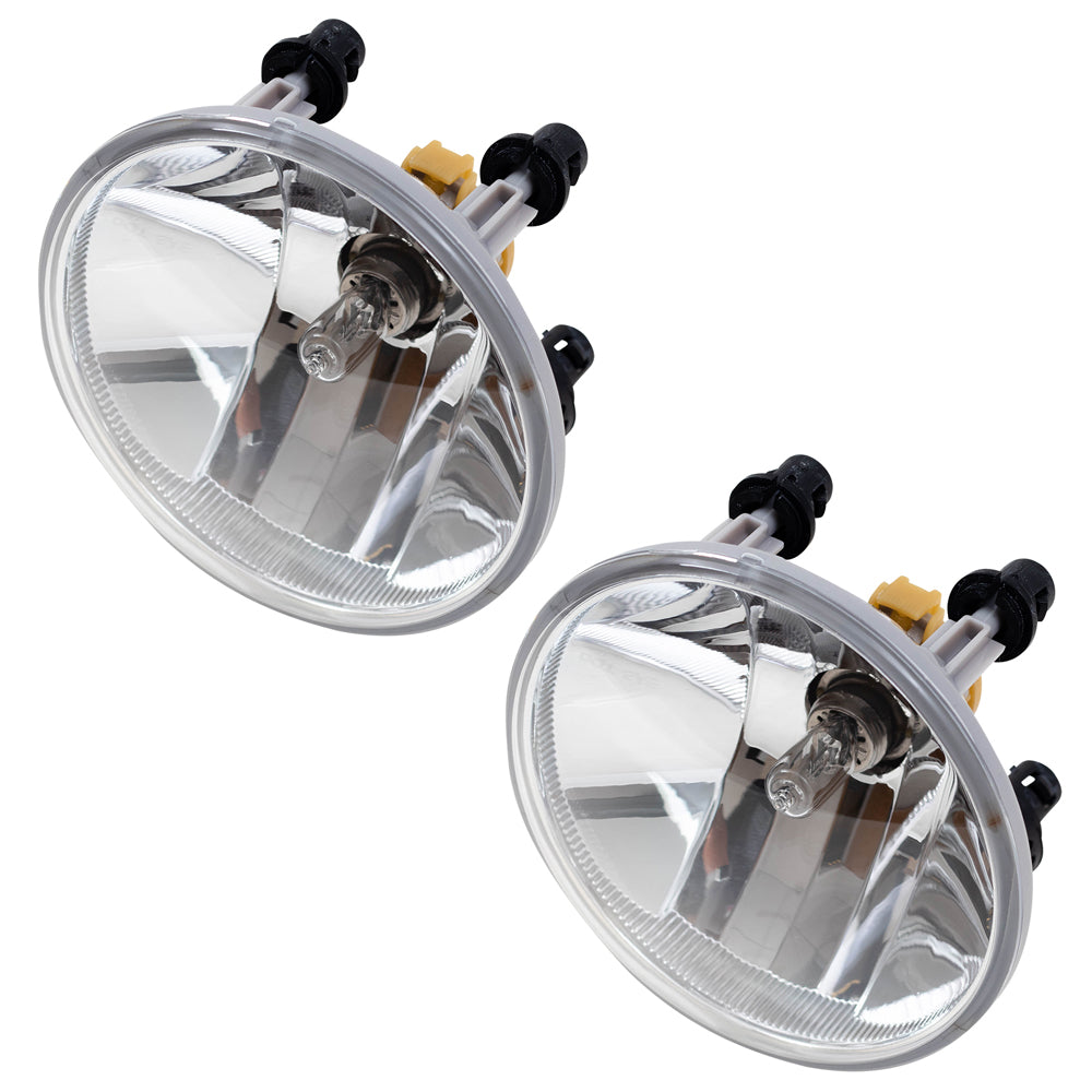 Brock Replacement Driver and Passenger Set Fog Lights Round Lamp Compatible with 2015-2019 Silverado & Sierra Denali Colorado Canyon Pickup Truck