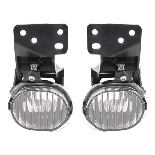 Brock Replacement Driver and Passenger Side Fog Light Assemblies Compatible with 1997-2003 Malibu and 04-05 Malibu Classic