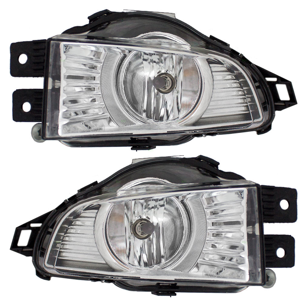 Brock Replacement Driver and Passenger Set Fog Lights Compatible with 2011 2012 2013 Regal 13285445 13285446
