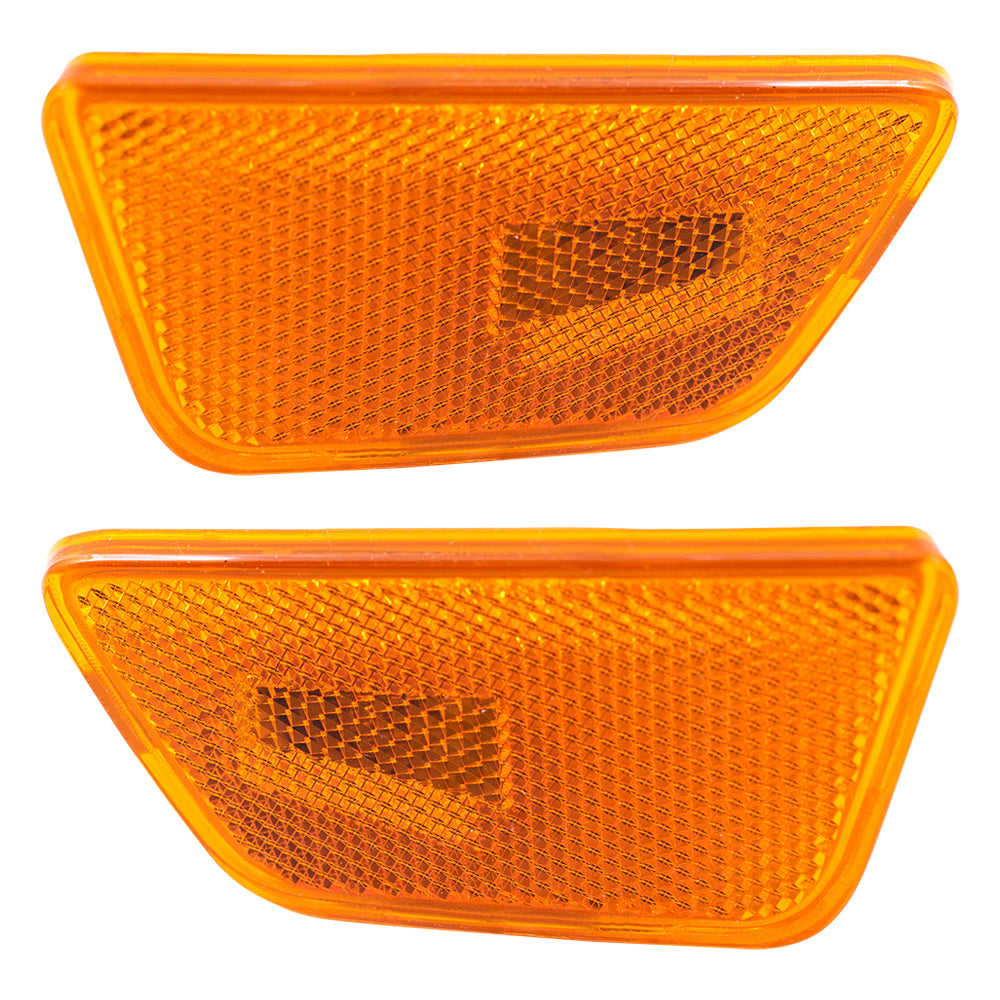 Brock Replacement Driver and Passenger Set Front Park Signal Side Marker Lights Compatible with 11-15 Cruze & Cruze Limited 42334144 42334145