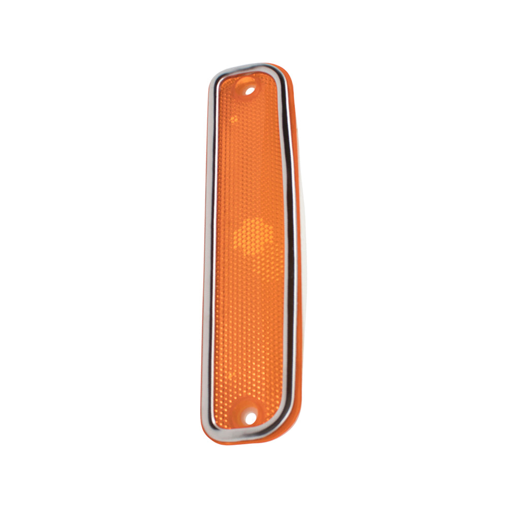 Brock Replacement Front Signal Side Marker Light with Chrome Trim Compatible with 1973-1980 C/K Pickup Truck Suburban Blazer Jimmy 6270434