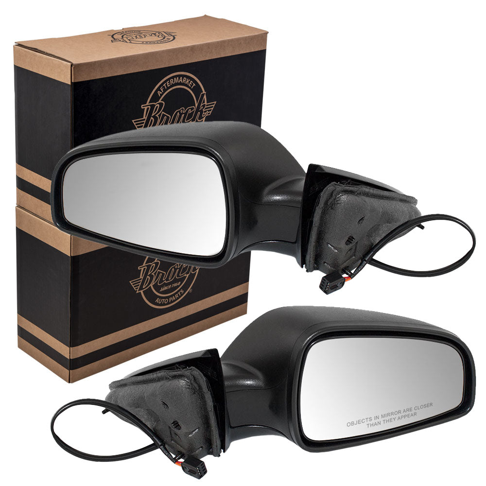 Brock Replacement Driver and Passenger Set Power Side Door Mirrors Compatible with Malibu Aura 20893859 20893858