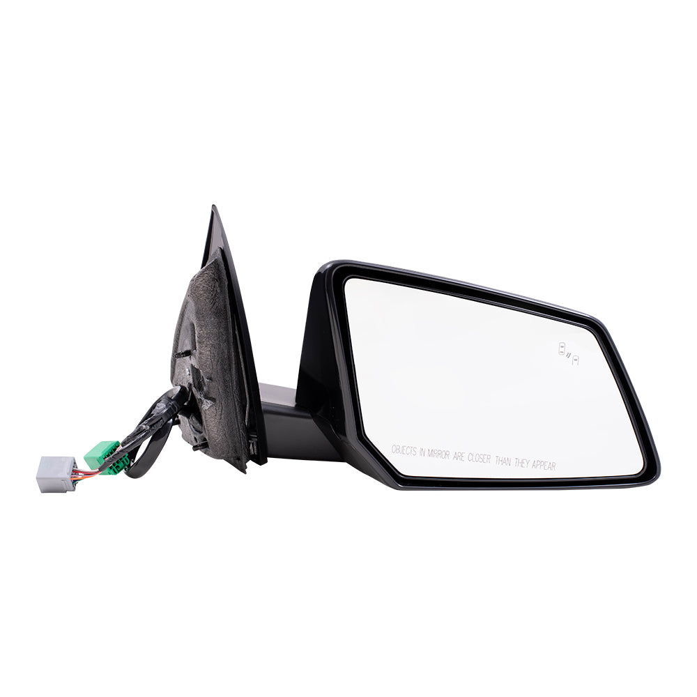 Brock Replacement Driver and Passenger Side Power Mirror Set Paint to Match Black with Heat-Signal-Memory-Power Folding-Blind Spot Detection without Auto Dim Set Compatible with 13-17 Chevy Traverse
