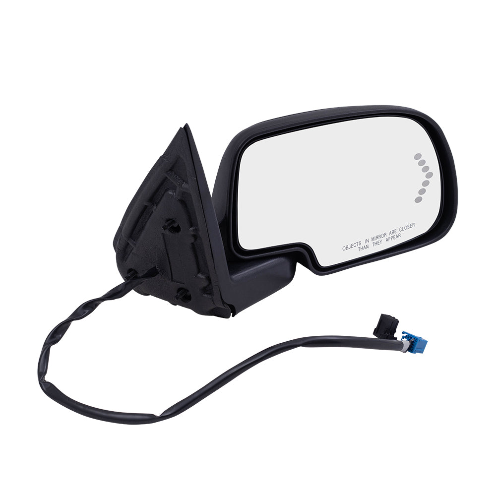 Brock Aftermarket Replacement Passenger Right Power Mirror Paint to Match Black with Heat-Signal on Glass-Manual Folding without Memory-Puddle Light-Auto Dim Compatible with 2003-2006 Chevy Avalanche