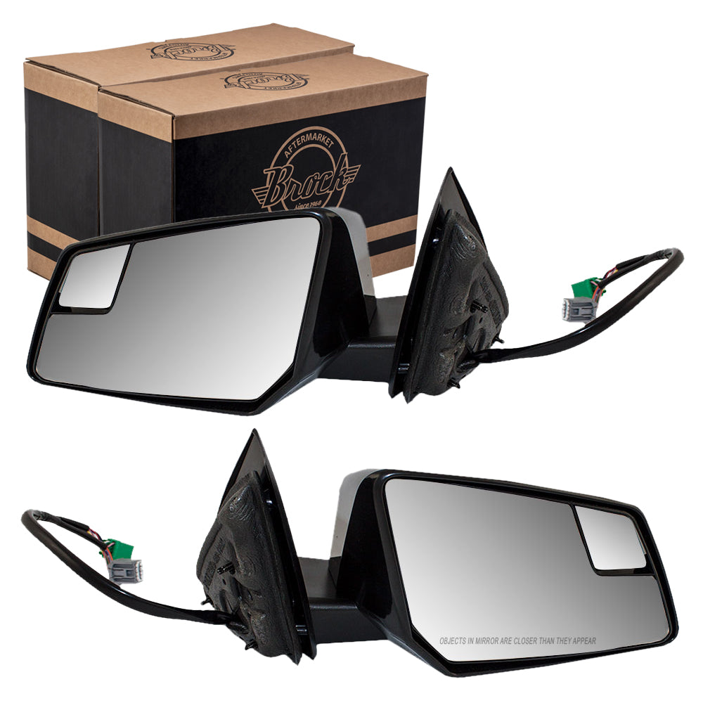 Brock Replacement Set Power Side Doors Mirrors Heated Memory Signal Spotter Glass Power Folding Compatible with Acadia Outlook Traverse