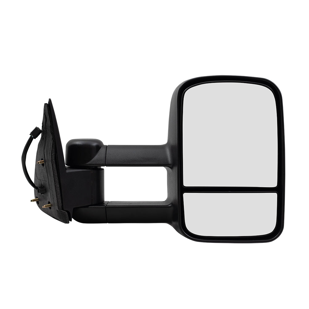 Brock Replacement Set Power Performance Upgrade Tow Mirror Heated Manual Telescopic Tow Arms Compatible with 1999-2002 Silverado Sierra Pickup Truck