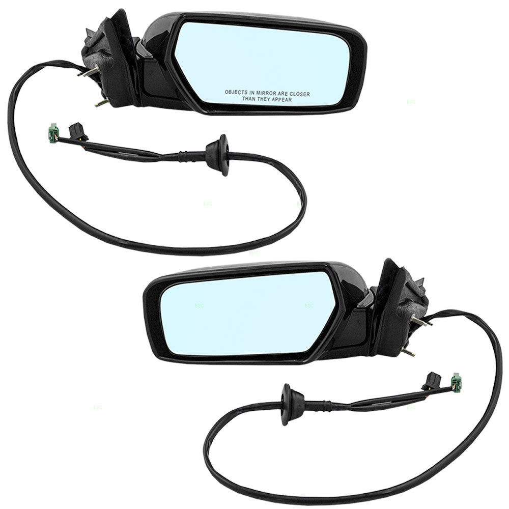 Brock Replacement Driver and Passenger Set Power Side Door Mirrors Heated Memory Blue Tinted Glass Compatible with 2003-2007 CTS 25765009 25765008