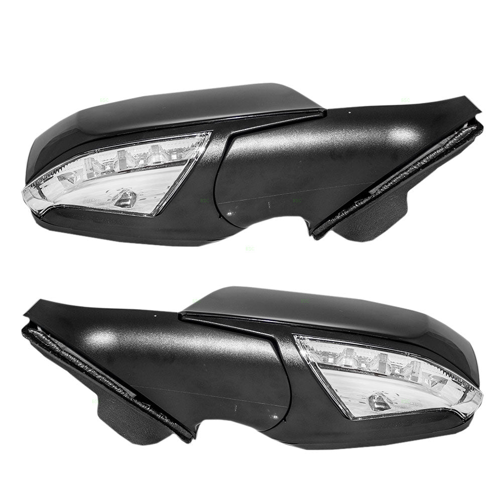 Brock Replacement Driver and Passenger Set Power Side Door Mirrors Heated Signal Puddle Lamp Compatible with 2010-2013 LaCrosse