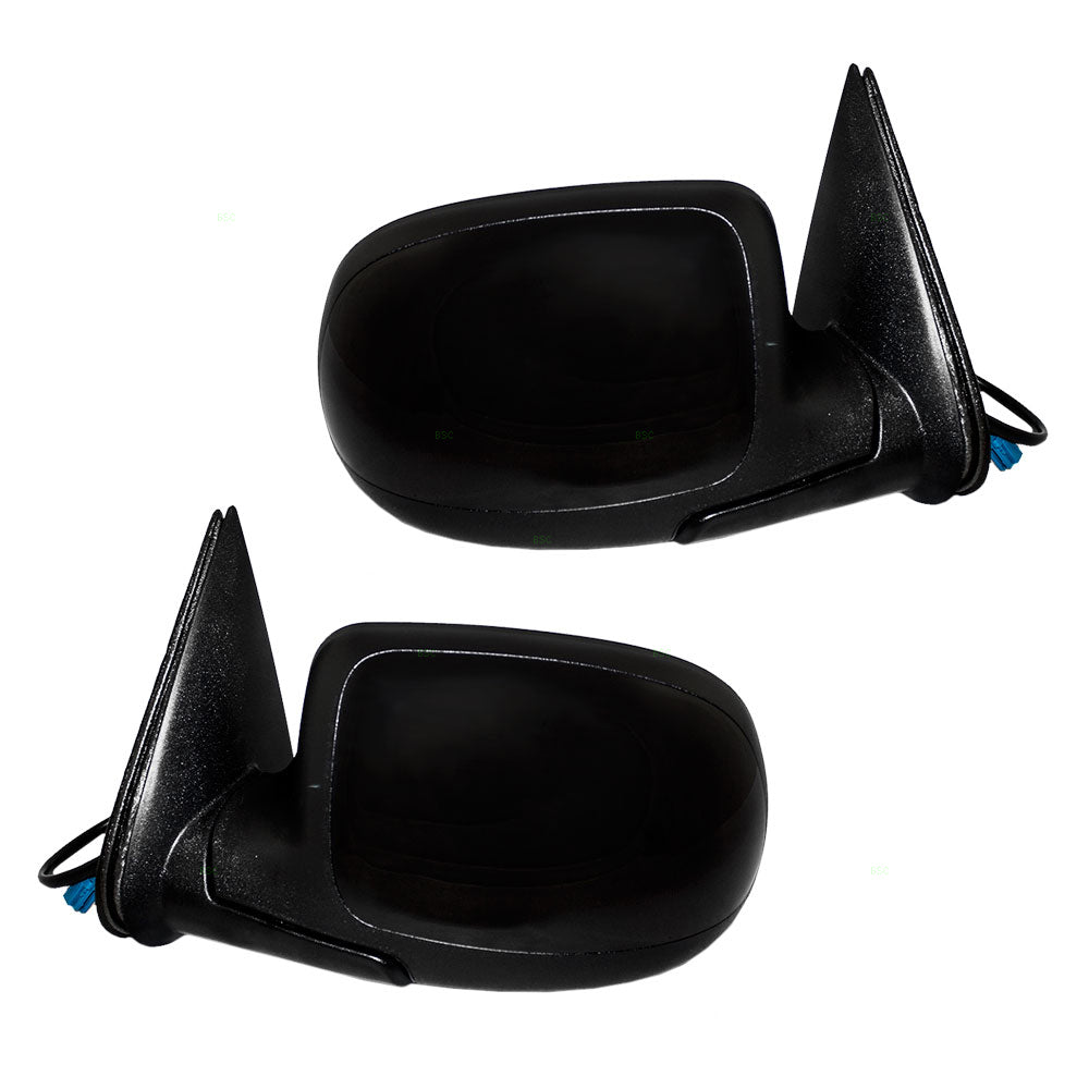Brock Replacement Driver and Passenger Set Power Side Door Mirrors Heated with Black Cover Compatible with 2003-2007 Silverado Sierra Pickup Truck