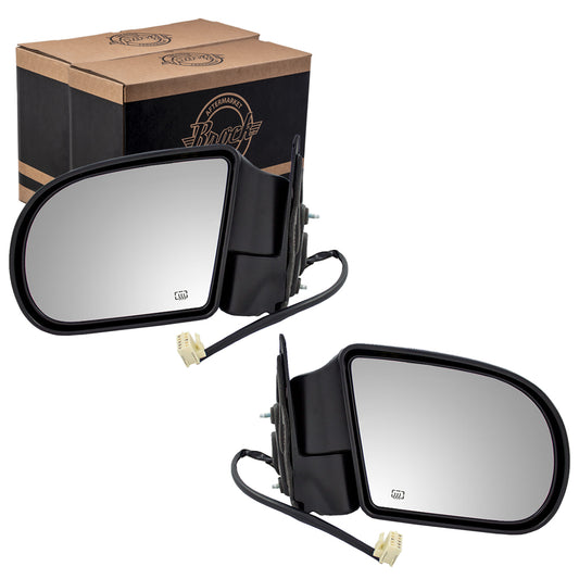 Power Mirror for 1999-2005 Blazer Metal Base Heated Manual Fold for 1999-2004 S10 for 1999-2001 Jimmy for 1999-2004 Sonoma for 1999-2001 Bravada 15105941 Set GM1320192