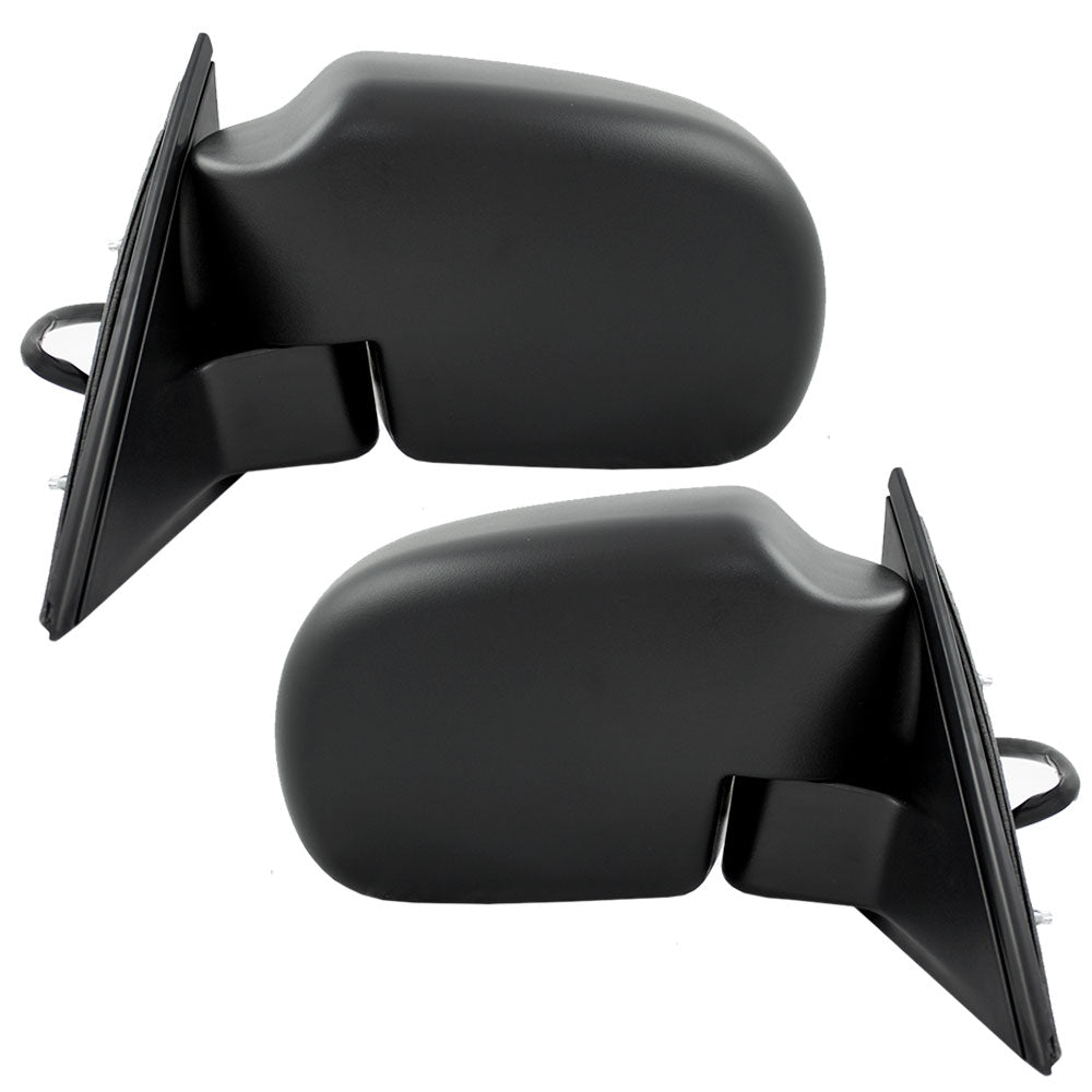 Brock Replacement Set Power Mirrors Heated w/ Metal Base Compatible with Blazer Jimmy Envoy Bravada S10 Sonoma