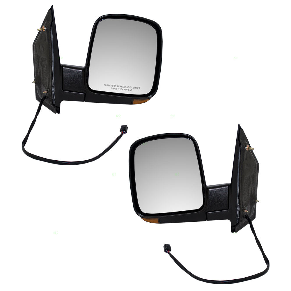 Brock Replacement Driver and Passenger Set Power Side Door Mirrors Heated Signal Compatible with 2003-2007 Express Savana Van 15937983 15937982