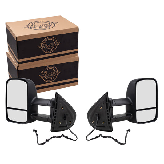 Power Towing Mirror for 2007-2013 Silverado 1500 Extendable Non-OEM Type Heated Manual Fold for 2007-2014 Silverado 2500 for 2007-2014 Tahoe for 2007-2013 Suburban 2500 for 2014 Suburban Set