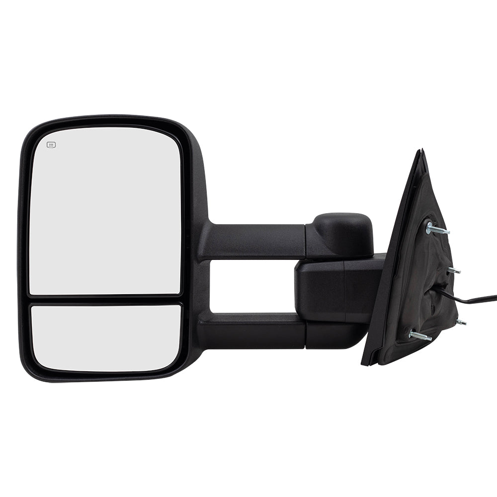 Brock Replacement Driver Side Towing Telescopic Power Mirror Heated Textured Compatible with 2014-2017 Silverado Sierra Pickup Truck