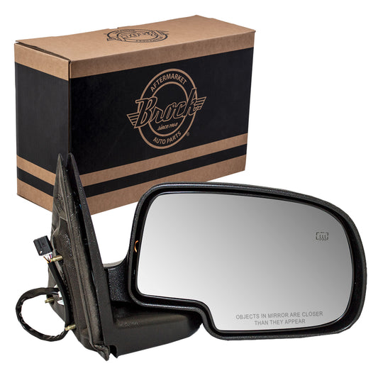 Power Mirror for 1999-2002 Silverado 1500 Textured Black Base-Gloss Black Cover OEM Substitu Heated Manual Fold for 2001-2002 Silverado 1500 HD for 2000-2002 Tahoe for 2000-2002 Suburban 2500 Right