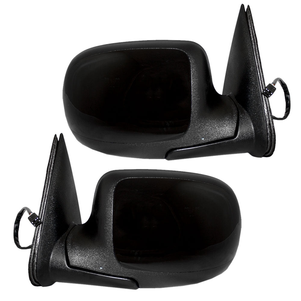 Brock Replacement Set Power Side Door Mirrors Heated with Gloss Cap Compatible with 1999-2002 Silverado Sierra Pickup Truck