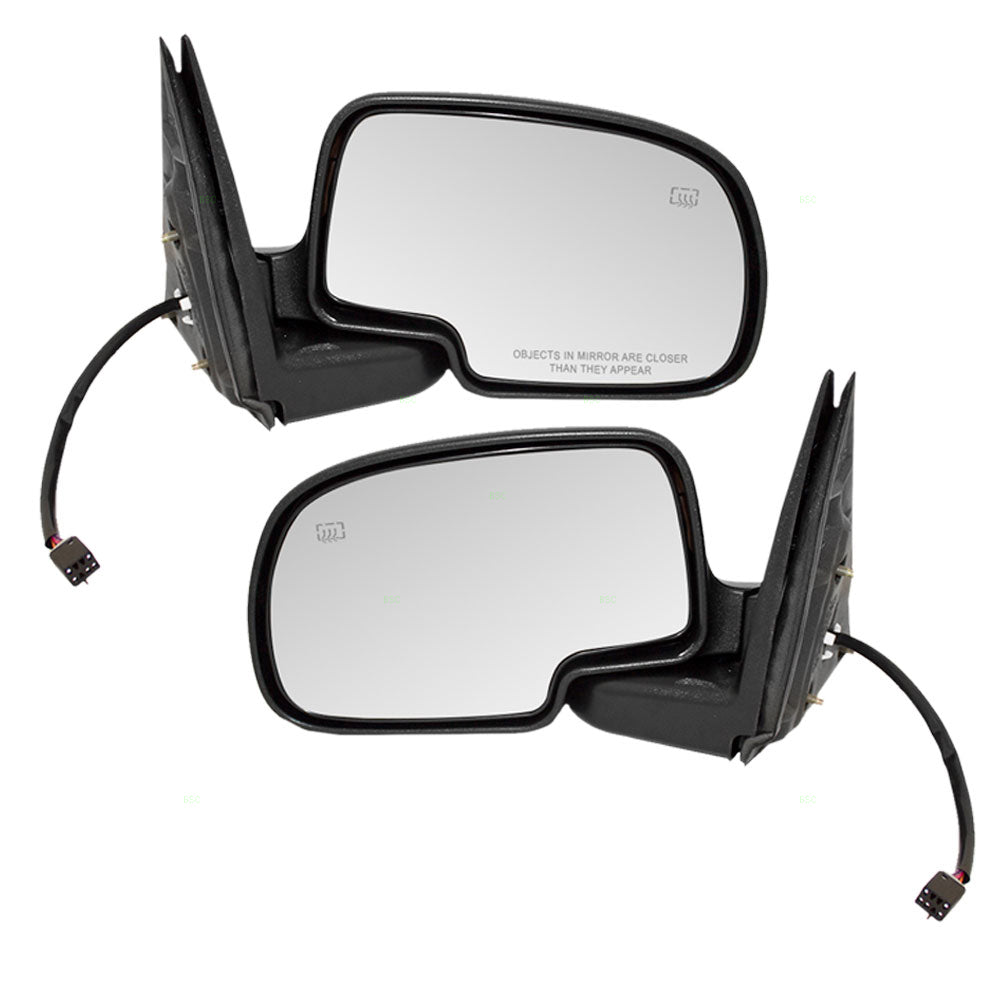 Brock Replacement Driver and Passenger Set Power Side Door Mirrors Heated Compatible with 1999-2002 Silverado Sierra Pickup Truck