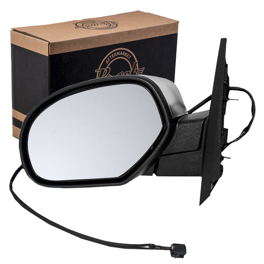 Power Mirror for 2007-2013 Silverado 1500 Brushed Chrome Cover Heated Manual Fold for 2007-2014 Silverado 2500 for 2007-2014 Tahoe for 2007-2013 Suburban 2500 for 2014 Suburban 25776087 Left