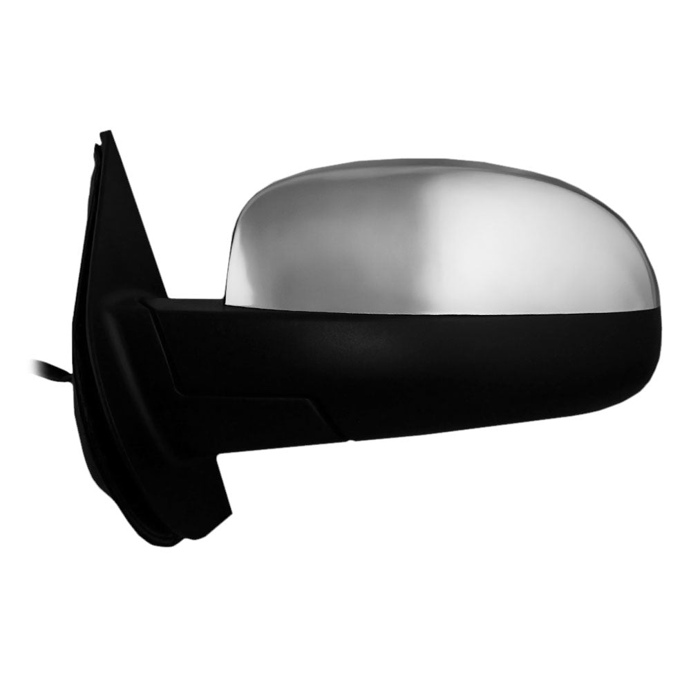 Brock Replacement Driver Power Side Door Mirror Heated with Brushed Chrome Cover Compatible with 2007-2014 Silverado Sierra Pickup Truck