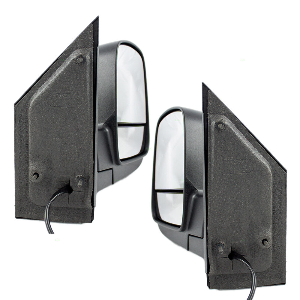 Brock Aftermarket Replacement Driver Left Passenger Right Power Mirror Textured Black With Heat-Dual Glass Without Signal Set Compatible With 2008-2022 Chevy Express