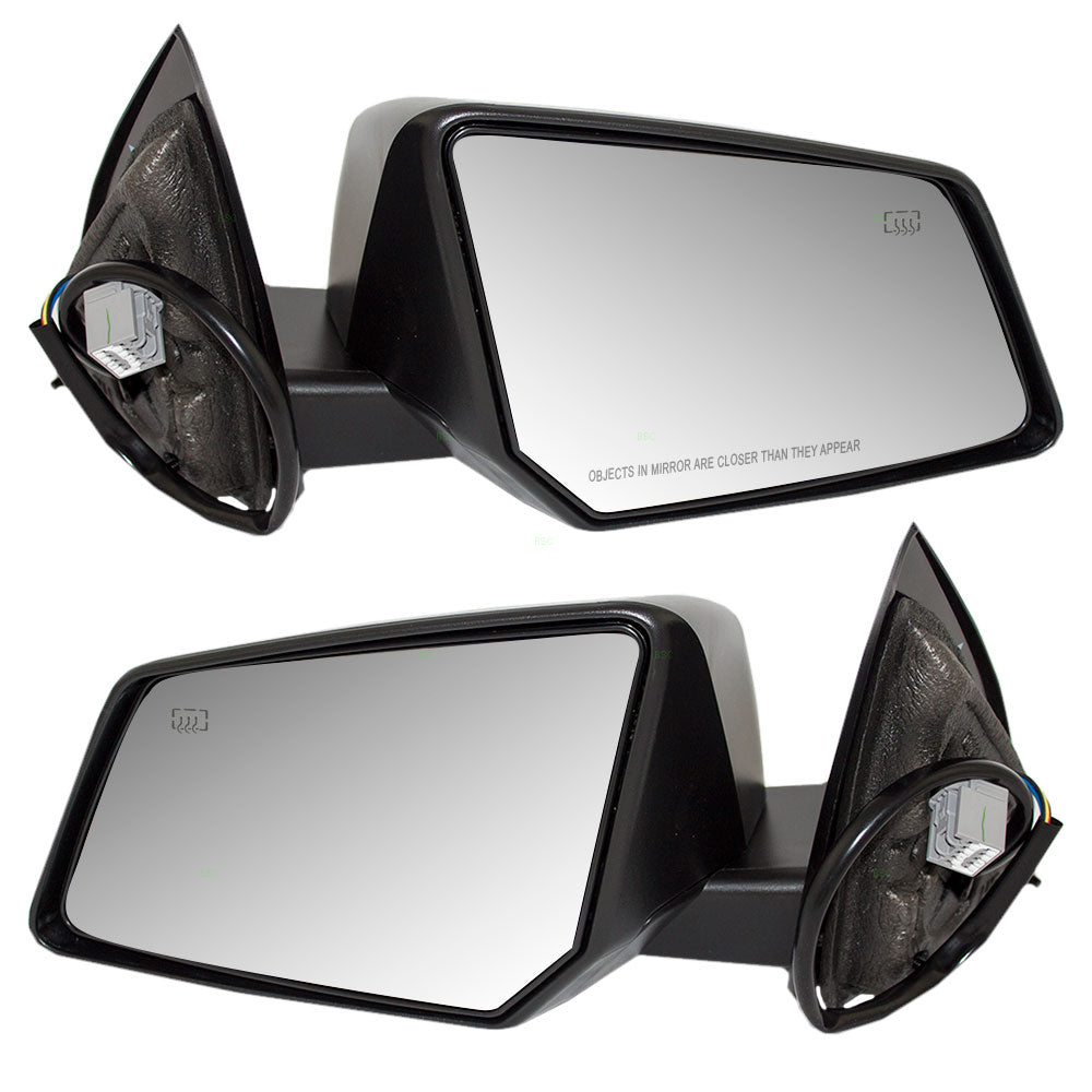 Brock Replacement Driver and Passenger Set Power Side Door Mirrors Heated Manual Folding Compatible with Outlook Acadia Traverse