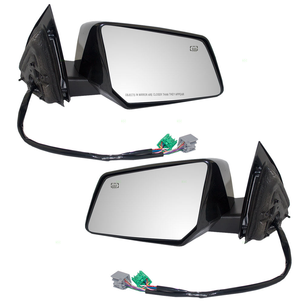 Brock Replacement Driver and Passenger Set Power Folding Door Mirrors Heated Memory Signal Compatible with Outlook Acadia Traverse