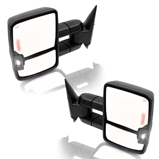 Power Mirror for 1999-2002 Silverado 1500 Extendable Clearance Lamp Performance Upgrade Turn Signal Indicator Heated Manual Fold for 2001-2002 Silverado 1500 HD for 2000-2002 Suburban 2500 Set