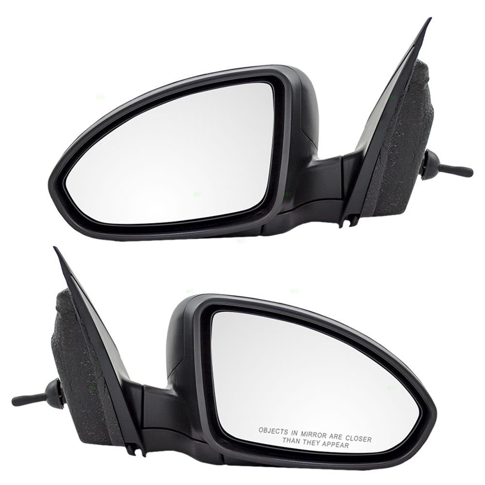Brock Replacement Driver and Passenger Set Manual Remote Side Door Mirrors Textured Compatible with 2011-2015 Cruze 2016 Cruze Limited