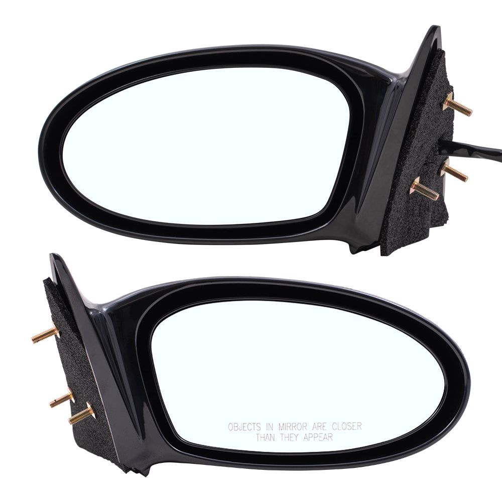 Brock Aftermarket Replacement Driver Left + Passenger Right Manual Door Mirror Set Paint To Match Black Compatible With 2002-2005 Pontiac Grand Am