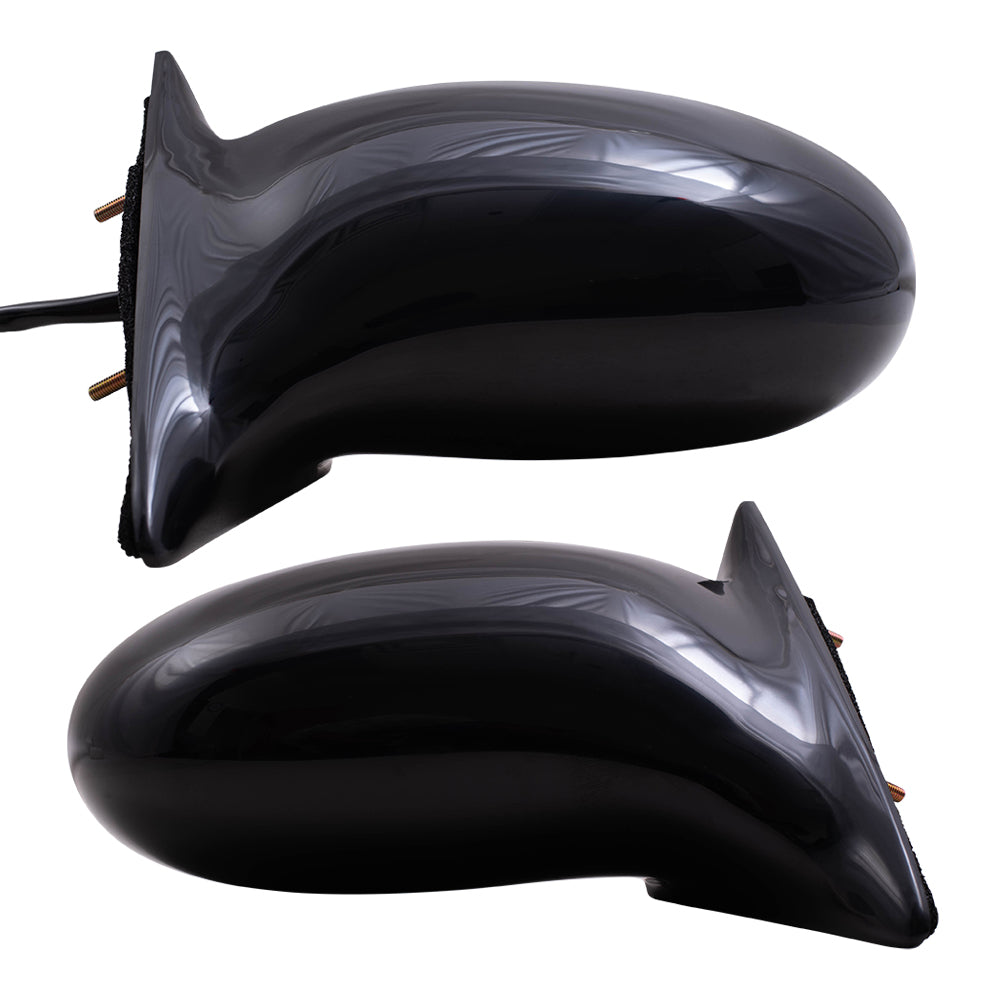 Brock Aftermarket Replacement Driver Left + Passenger Right Manual Door Mirror Set Paint To Match Black Compatible With 2002-2005 Pontiac Grand Am