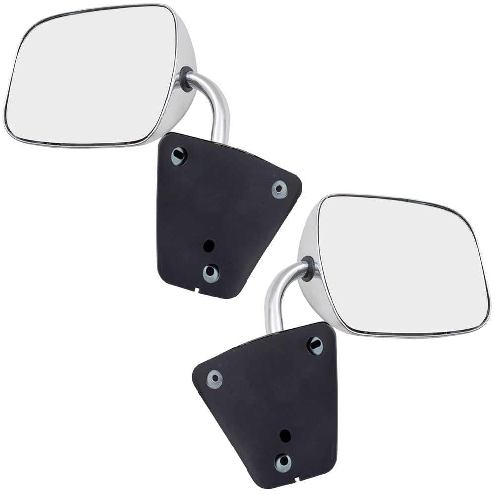 Brock Replacement Set Manual Side Door Stainless Steel Low Mount Mirrors Compatible with 1973-1991 C/K/R/V Pickup Truck SUV 996220