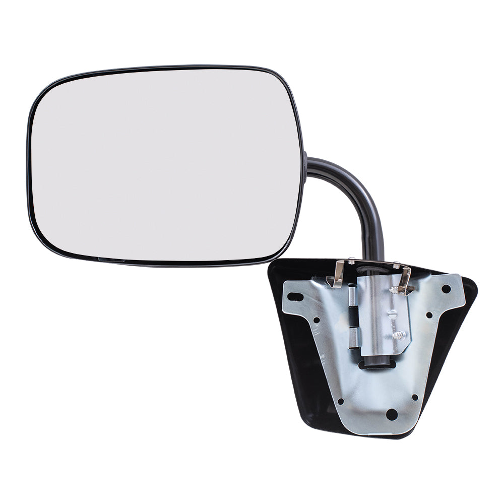 Brock Replacement Driver or Passenger Side Steel Black Low Mount Manual Mirror Compatible with 73-91 GM Truck