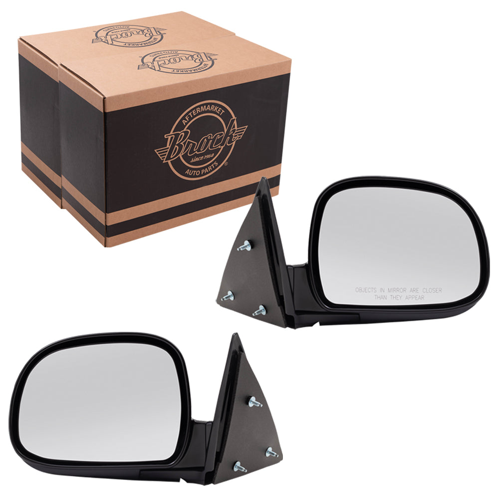 Brock Replacement Driver and Passenger Set Manual Side Door Mirrors Below Eyeline Compatible with 1995-1998 Blazer 8151508490 8151508500
