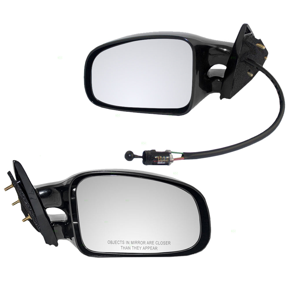 Brock Replacement Driver and Passenger Set Manual Side Door Twin Post Mirrors Compatible with 1999-2001 Grand Am 22613599 22613598