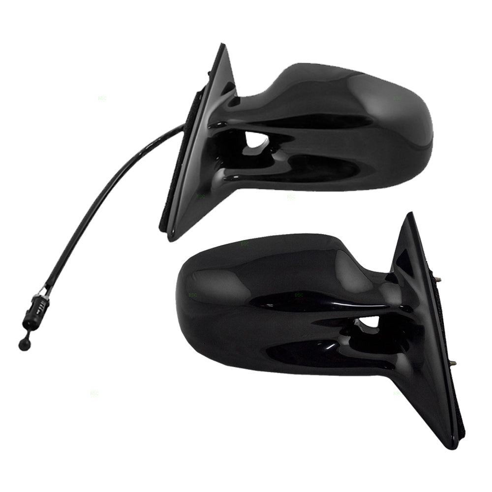 Brock Replacement Driver and Passenger Set Manual Side Door Twin Post Mirrors Compatible with 1999-2001 Grand Am 22613599 22613598
