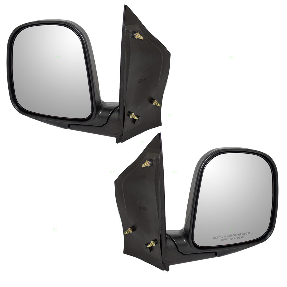 Brock Replacement Driver and Passenger Set Manual Side Door Mirrors Sail Mounted Textured Compatible with 1996-2002 Express Savana Van
