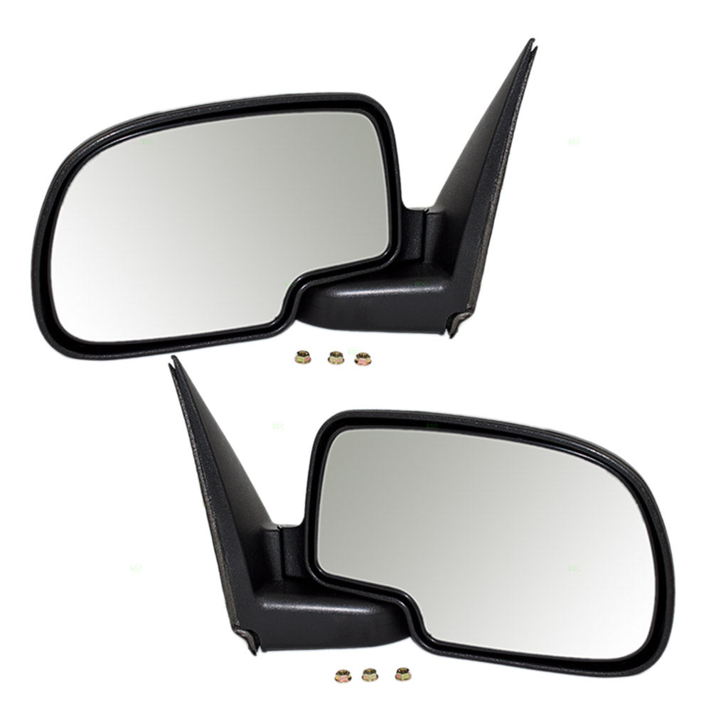 Manual Mirror for 1999-2006 Silverado 1500 Textured Black Base-Chrome Cover Manual Fold 2001-2006 Silverado 1500 HD 1999-2004 Silverado 2500 2001-2006 Silverado 2500 HD 2001-2006 Silverado 3500 Set