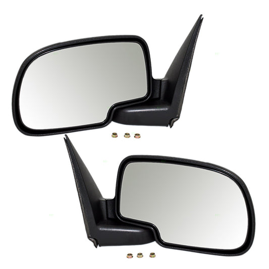 Manual Mirror for 1999-2006 Silverado 1500 Textured Black Base-Chrome Cover Manual Fold 2001-2006 Silverado 1500 HD 1999-2004 Silverado 2500 2001-2006 Silverado 2500 HD 2001-2006 Silverado 3500 Set