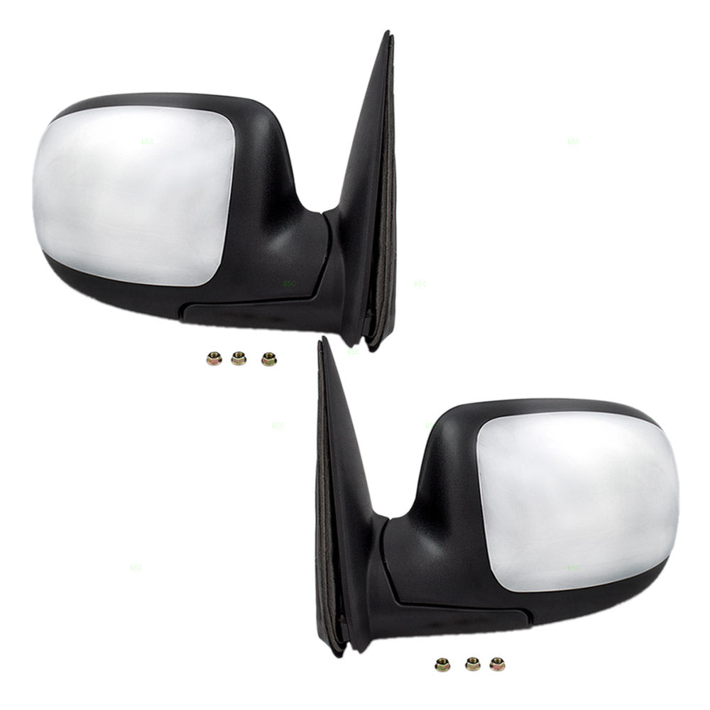 Manual Mirror for 1999-2006 Silverado 1500 Textured Black Base-Chrome Cover Manual Fold 2001-2006 Silverado 1500 HD 1999-2004 Silverado 2500 2001-2006 Silverado 2500 HD 2001-2006 Silverado 3500 Set