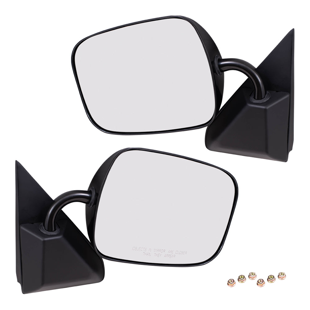 Brock Aftermarket Replacement Driver Left Passenger Right Manual Mirror Below Eyeline Paint To Match Black Set Compatible With 1988-2002 GM C/K Pickup
