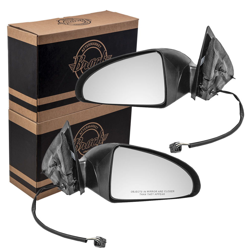 Brock Replacement Driver and Passenger Set Power Side Door Mirrors Textured Compatible with 2004-2007 Malibu & Maxx 2008 Maliu Classic 15921264 15921263