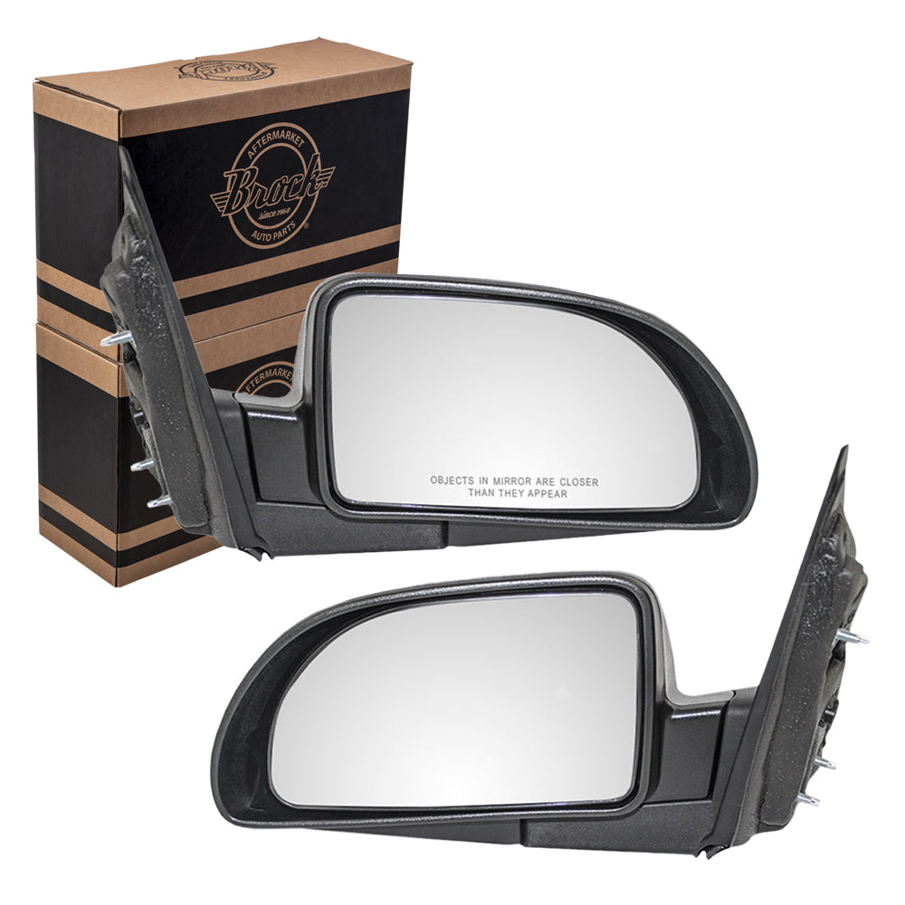Brock Replacement Driver and Passenger Set Power Side Door Mirrors Compatible with Vue Equinox Torrent 15873076 15873077