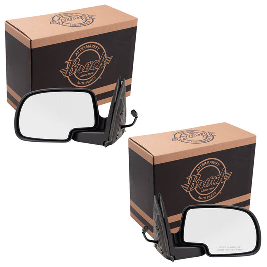 Power Mirror for 1999-2002 Silverado 1500 Textured Black Housing Chrome Cap Manual Fold for 2001-2002 Silverado 1500 HD for 1999-2002 Sierra 2500 for 2001-2002 Sierra 2500 HD 15172247 Set GM1320174