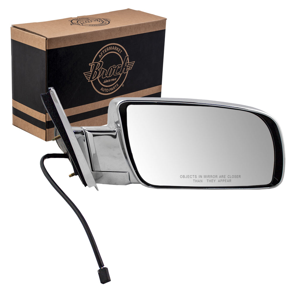Brock Replacement Passenger Power Side Door Chrome Specialty Mirror Compatible with C/K Pickup Suburban Yukon Tahoe