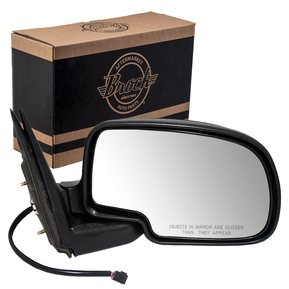 Brock Replacement Passenger Power Side Door Mirror with Cap Compatible with 1999-2002 Silverado Sierra Pickup Truck 15172248