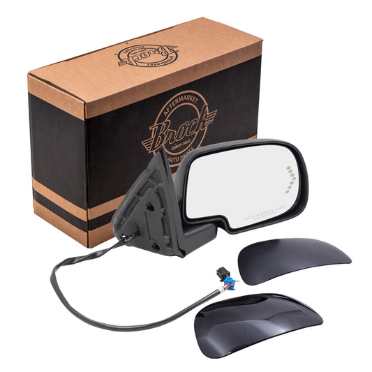 Power Mirror for 2003-2006 Silverado 1500 Includes Paint Tw/o Match & Textured Black Cap 889 Turn Signal Indicator Puddle Lamp Heated Manual Fold for 2003-2006 Silverado 1500 HD Right