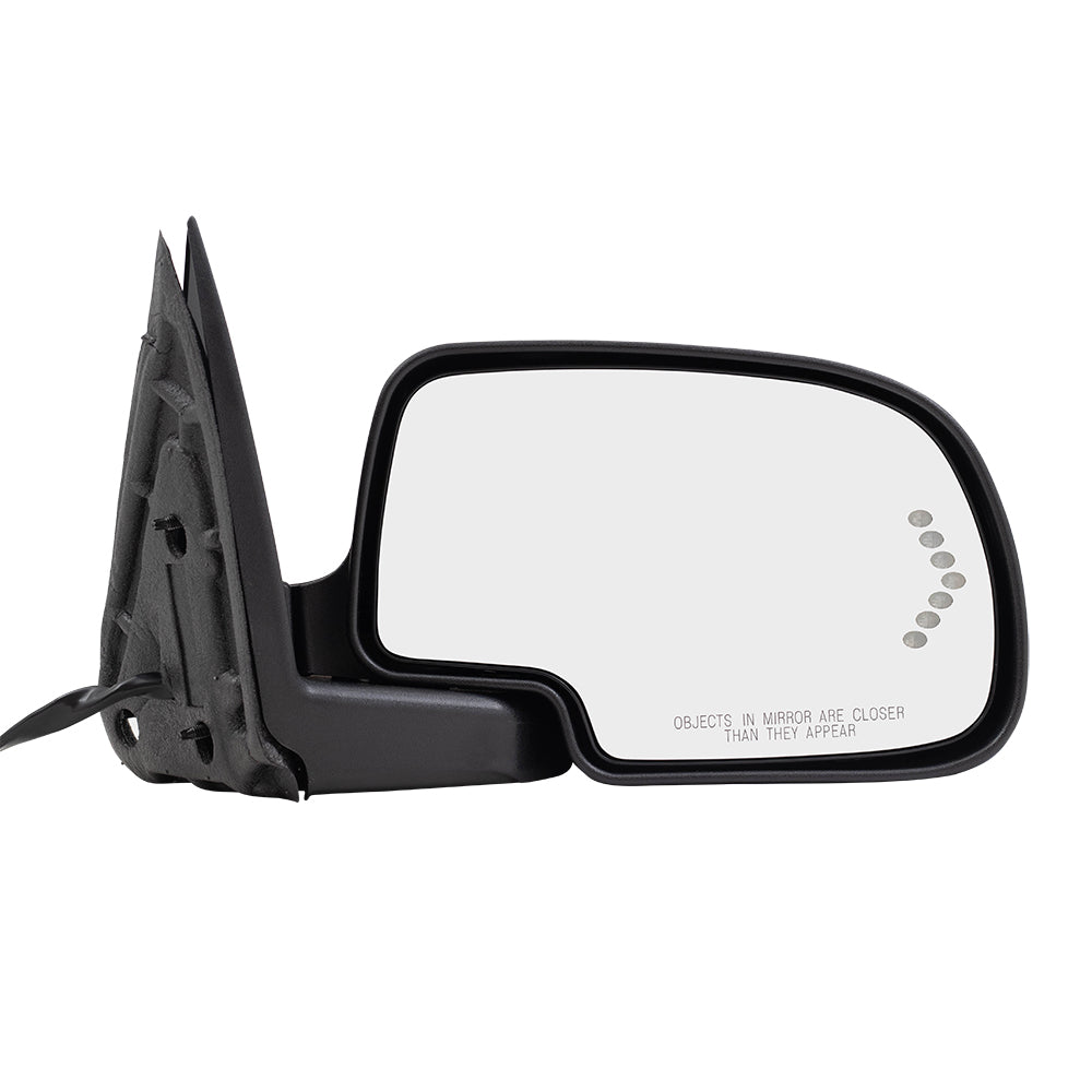 Brock Aftermarket Replacement Passenger Right Power Mirror Paint to Match & Textured Black Cap with Heat-Signal on Glass-Puddle Light-Manual Folding Compatible with 2003-2006 Chevy Silverado