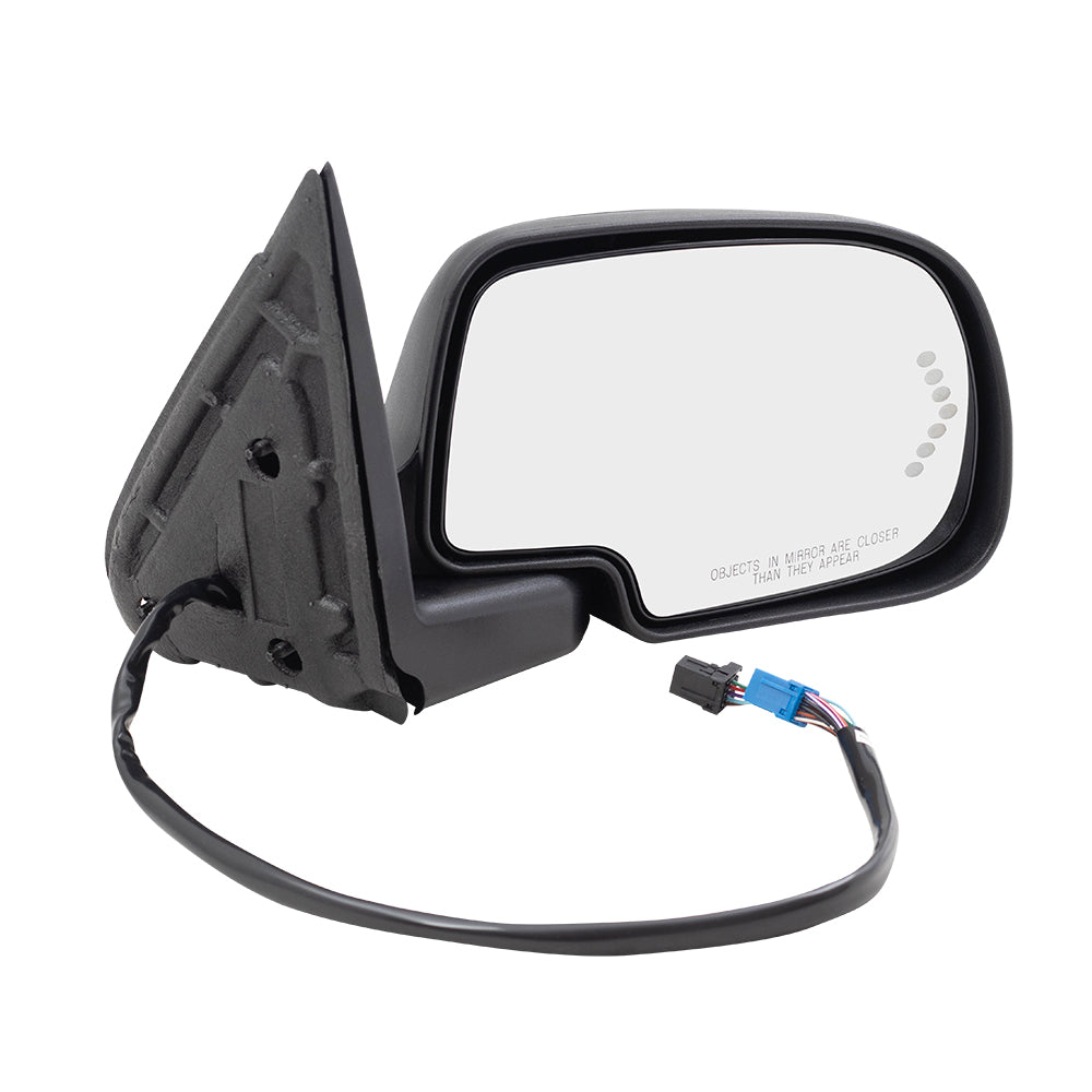 Brock Aftermarket Replacement Power Mirror Set Paint to Match Black with Heat-Memory-Signal On Glass-Puddle Light-Power Folding without Auto Dim Compatible with 2003-2006 Chevy Silverado
